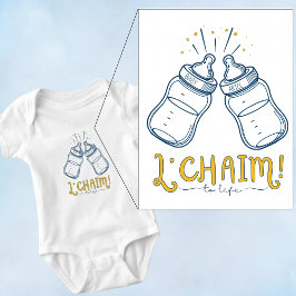 Aangepaste naam Joods "L'CHAIM!" Baby Bris of naam Romper
