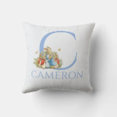 Aangepaste Naam Josephine konijn met haar baby's Kussen (Achterkant)