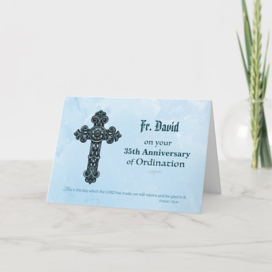 Aangepaste naam & Jubileum Jaar Ordinatie Priester Kaart (Voorkant)