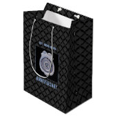 Aangepaste naam, Jubileum met politie Medium Cadeauzakje (Voorkant Gekanteld)