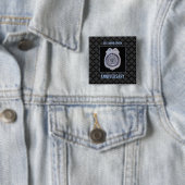 Aangepaste naam, Jubileum met politie Vierkante Button 5,1 Cm (In situ)