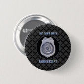 Aangepaste naam, jubileum met politieafdeling ronde button 5,7 cm (Voorkant /achterkant)