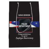 Aangepaste naam, Jubileum politiewerknemer Medium Cadeauzakje (Voorkant)