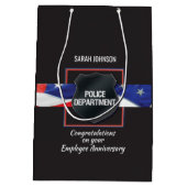 Aangepaste naam, Jubileum politiewerknemer Medium Cadeauzakje (Achterkant)