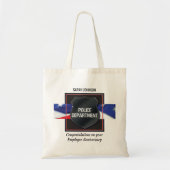 Aangepaste naam, Jubileum politiewerknemer Tote Bag (Voorkant)