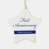 Aangepaste naam, Jubileum voor eerste bruiloft Keramisch Ornament (Rechts)