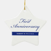 Aangepaste naam, Jubileum voor eerste bruiloft Keramisch Ornament (Voorkant)