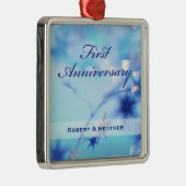Aangepaste naam, Jubileum voor eerste bruiloft Metalen Ornament (Rechts)