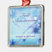 Aangepaste naam, Jubileum voor eerste bruiloft Metalen Ornament (Links)