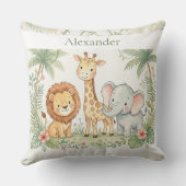 Aangepaste naam jungle dieren kussen (Achterkant)