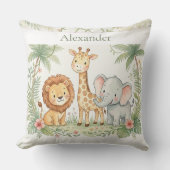 Aangepaste naam jungle dieren kussen (Voorkant)