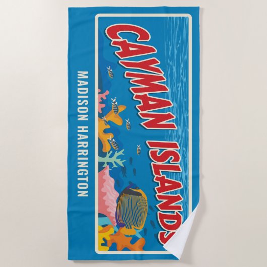 Aangepaste naam Kaaimaneilanden Strandlaken (Voorkant)