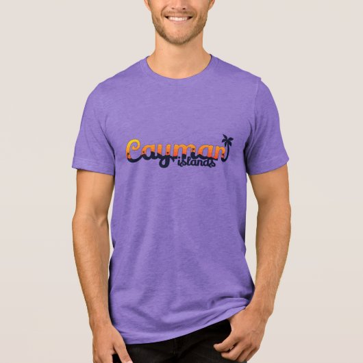 Aangepaste naam Kaaimaneilanden Tri-Blend Shirt (Voorkant)