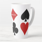 Aangepaste naam Kaart Player Latte mok (Rechterhoek)
