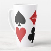 Aangepaste naam Kaart Player Latte mok (Linkerhoek)
