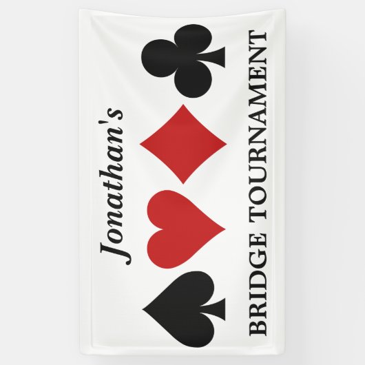 Aangepaste naam kaartspeler en tekstbanner spandoek (Verticaal)