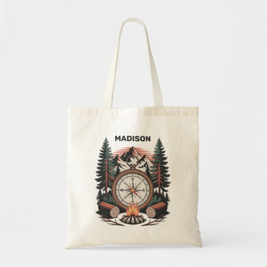 Aangepaste naam kamperen tote bag (Voorkant)