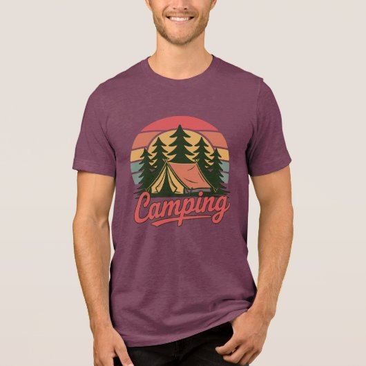 Aangepaste naam kamperen Tri-Blend shirt (Voorkant)
