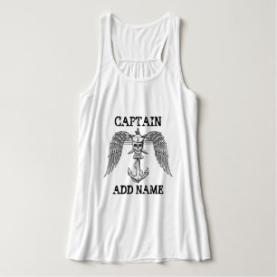 Aangepaste naam kapitein anker tanktop