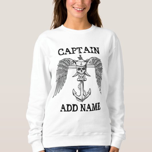 Aangepaste naam kapitein anker trui (Voorkant)