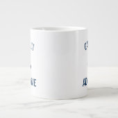 Aangepaste naam kapitein en anker grote jumbo-mok grote koffiekop (Voorkant)