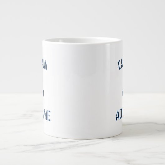 Aangepaste naam kapitein en anker grote jumbo-mok grote koffiekop (Voorkant)