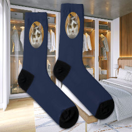 Aangepaste Naam Kat Hond Foto Modern Gepersonalise Sokken