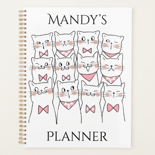 Aangepaste naam Kat Planner, Naam planner, schatti Planner (Voorkant)