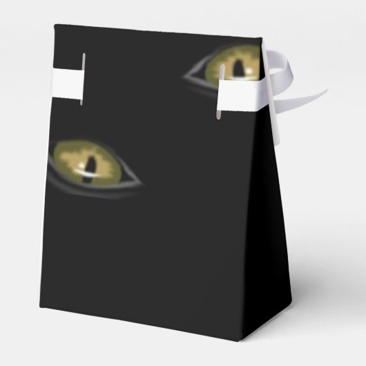 Aangepaste naam kattenogen op zwart bedankdoosjes (Achterkant)