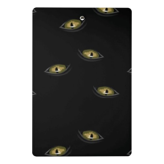 Aangepaste naam kattenogen op zwart mini klembord (Achterkant)