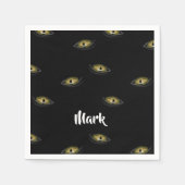 Aangepaste naam kattenogen op zwart servet (Voorkant)