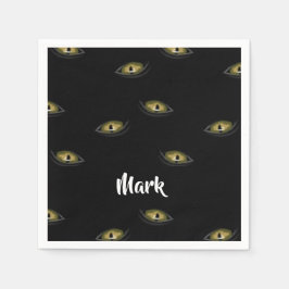 Aangepaste naam kattenogen op zwart servet