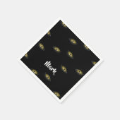 Aangepaste naam kattenogen op zwart servet (Hoek)