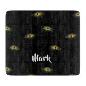 Aangepaste naam kattenogen op zwart snijplank (Voorkant)