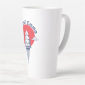 Aangepaste naam Kawaii Ice Cream Cone Schattige Ja Latte Mok (Rechterhoek)