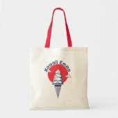 Aangepaste naam Kawaii Ice Cream Cone Schattige Ja Tote Bag (Voorkant)