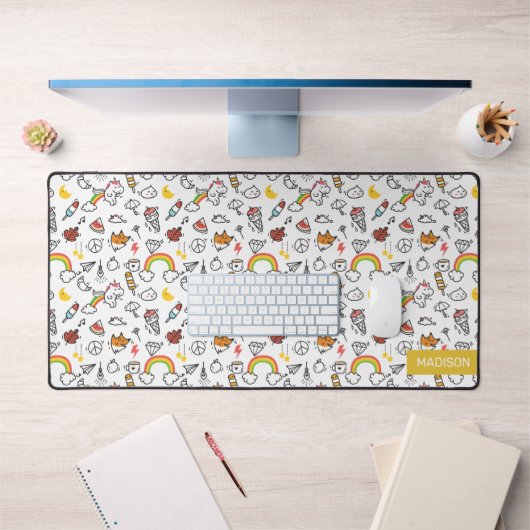 Aangepaste naam Kawaii-patroon Bureaumat (Kantoor 1)