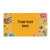 Aangepaste naam Kawaii stickerframe Etiket (Voorkant)