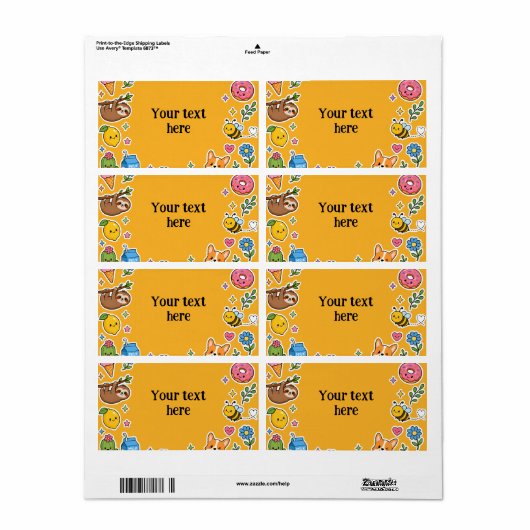 Aangepaste naam Kawaii stickerframe Etiket (Full Sheet)