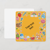 Aangepaste naam Kawaii stickerframe Kaart (Voorkant / Achterkant)