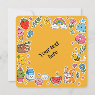 Aangepaste naam Kawaii stickerframe Kaart