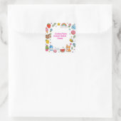Aangepaste naam Kawaii stickerframe Vierkante Sticker (Tas)