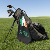 Aangepaste naam Keltisch Ierland Klaver Ierse vlag Golfhanddoek (Groen)