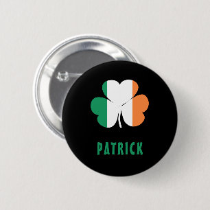Aangepaste naam Keltisch Ierland Klaver Ierse vlag Ronde Button 5,7 Cm