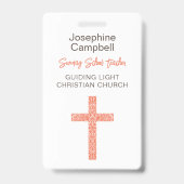 Aangepaste naam kerken personeel vrijwilliger badge (Achterkant)