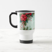 Aangepaste Naam Kerst Bloemen Waterverf Poinsettia Reisbeker (Links)