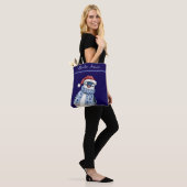 Aangepaste Naam Kerst Chinoiserie Penguin Tote Bag (Op model)