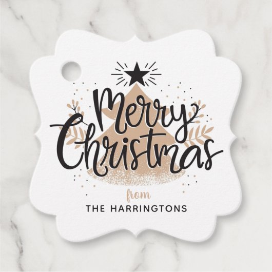 Aangepaste naam Kerst gunst / cadeau labels (Voorkant)