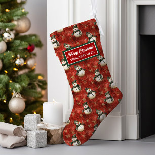 Aangepaste Naam Kerst Kous Waterverf Vintage Grote Kerstsok