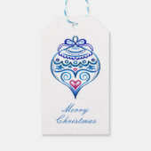 Aangepaste naam Kerst ornamenten in blauw Cadeaulabel (Achterkant)